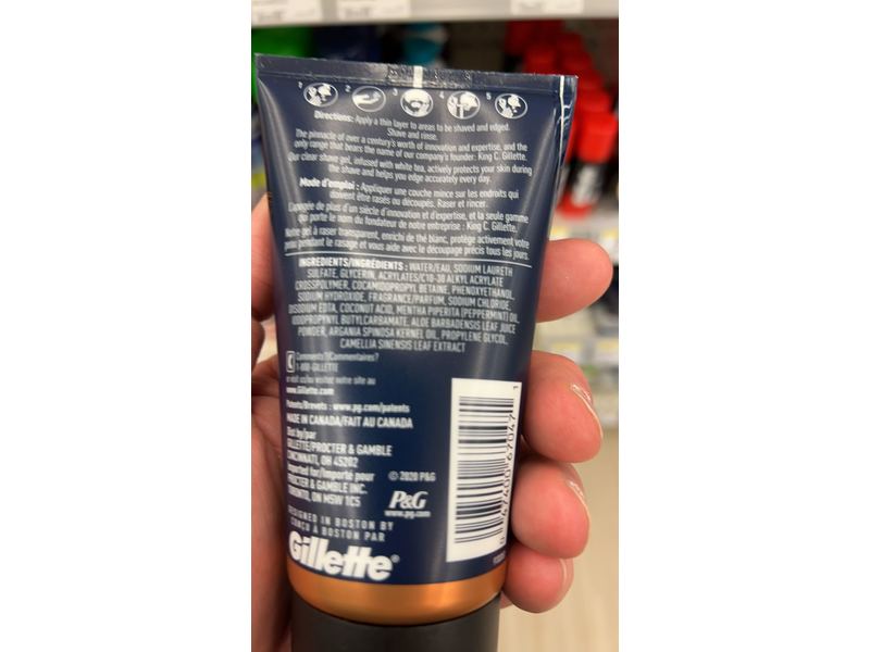 King C. Gillette Transparent Shave Gel, White Tea, 5 fl oz/150 mL