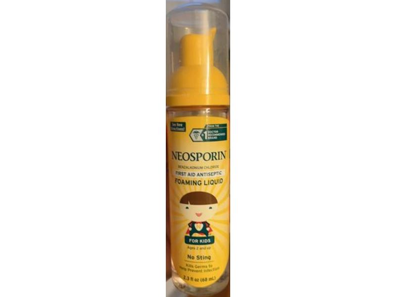 Neosporin First Aid Antiseptic Foaming Liquid, No Sting, 2.3 fl oz/68 mL, Pack Of 2