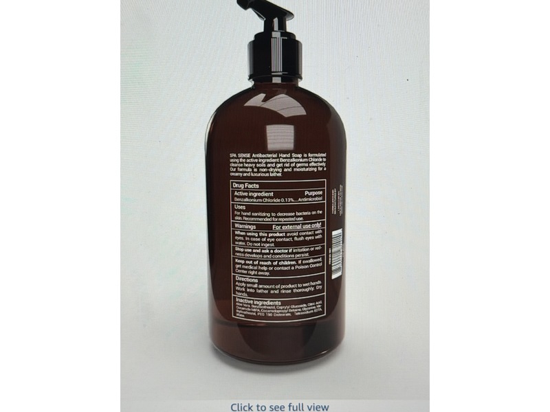 Spa Sense Antibacterial Hand Soap, Unscented, 16 fl oz/474 mL