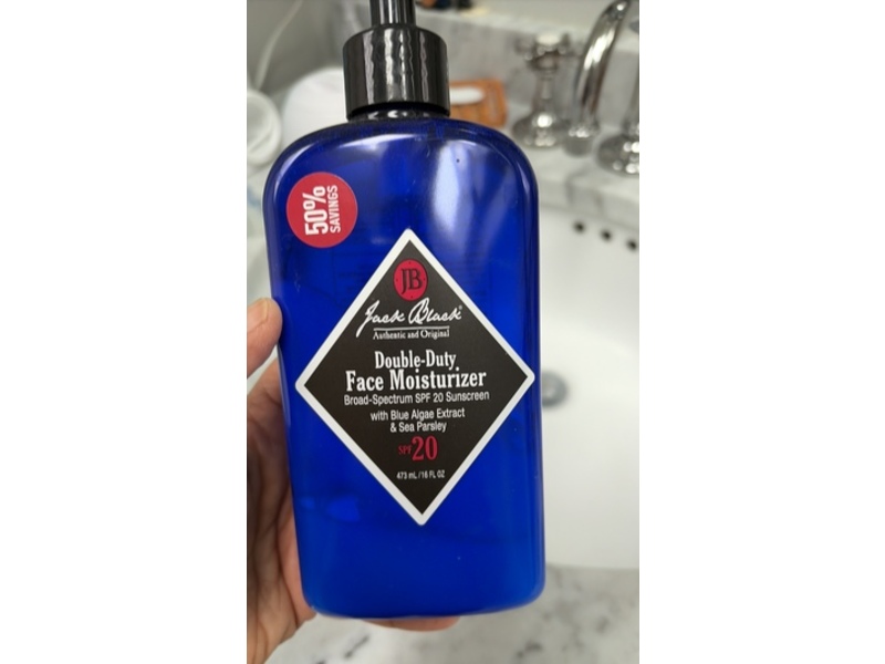 Jack Black Double-Duty Face Moisturizer Sunscreen, SPF 20, 16 fl oz/473 mL