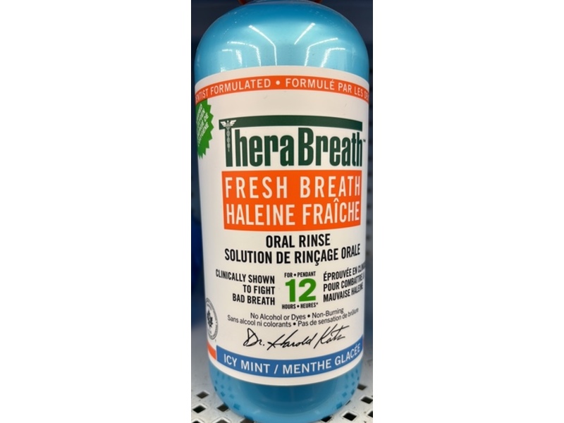 TheraBreath Fresh Breath Mouthwash, Icy Mint, 1 L