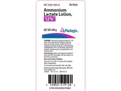 Ammonium Lactate Lotion 12%, 225 g, Padagis (Rx)