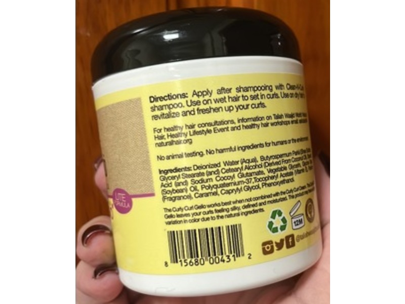 Taliah Waajid Curly Curl Gello Conditioning And Hydrating Gel, Shea Butter, Vitamin E, 6 fl oz/177 mL