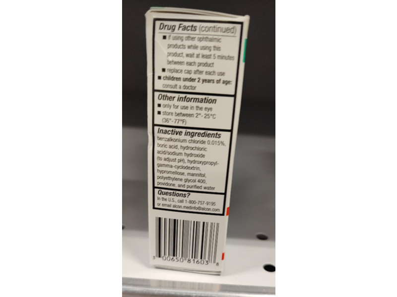 Alcon Pataday Eye Allergy Itch Relief, 0.085 fl oz/2.5 mL