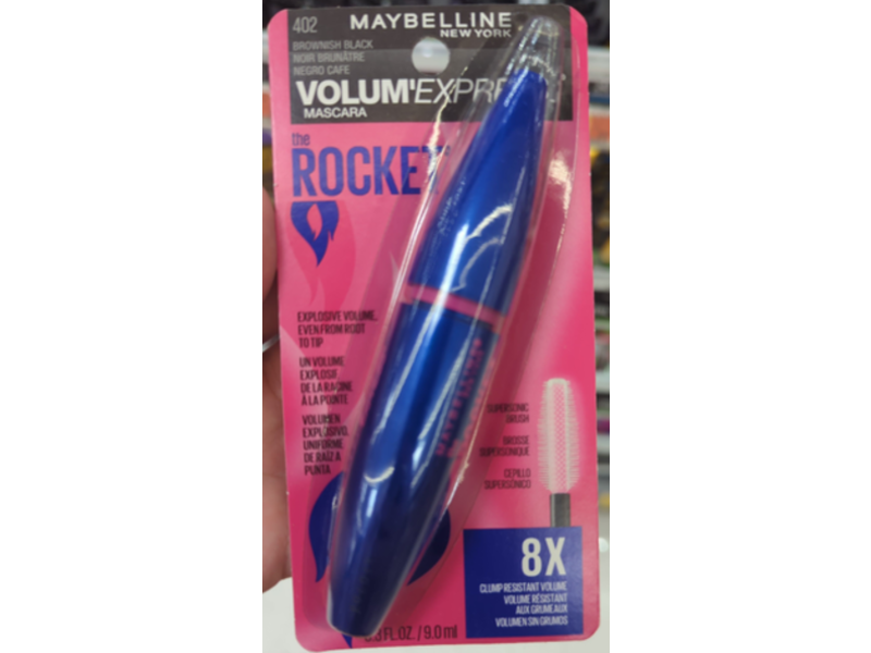 Maybelline New York The Rocket Volum' Express Washable Mascara, 402 Brownish Black, 0.3 fl oz/9.0 mL