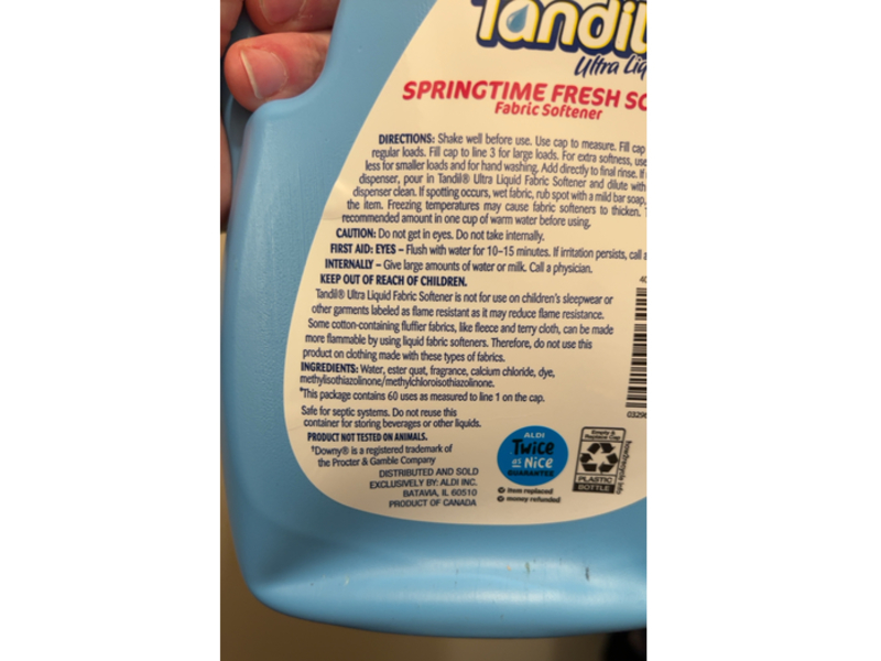 Tandil Fabric Softener, Springtime Fresh, 60 Loads, 51 fl oz/1.50 L