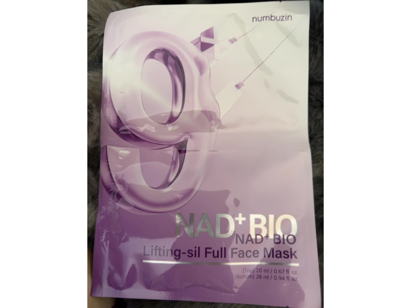 Numbuzin 9 NAD + Bio Lifting-Sil Full Facial Mask, 4 Count