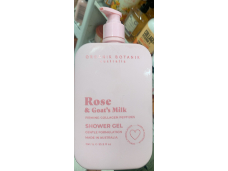 Organik Botanik Rose & Goa't Milk Shower Gel, 33.6 fl oz/1 L