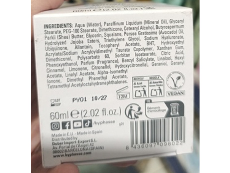 Byphasse Q10 Night Cream, Hyaluronic Acid, Squalane, Avocado Oil & Shea Butter, 2.02 fl oz/60 mL