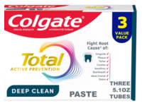 Colgate Total Active Prevention Deep Clean Toothpaste, 5.1 fl oz/144 g, Pack Of 3 - thumbnail 1