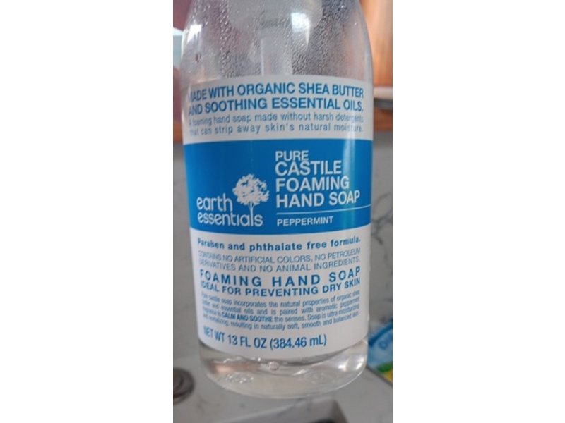 Earth Essentials Pure Castile Foaming Hand Soap, 13 fl oz/384.46 mL