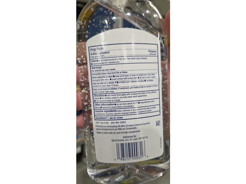 Germ-X Original Moisturizing Hand Sanitizer, Vitamin E, 32 fl oz/946 mL, Pack Of 4