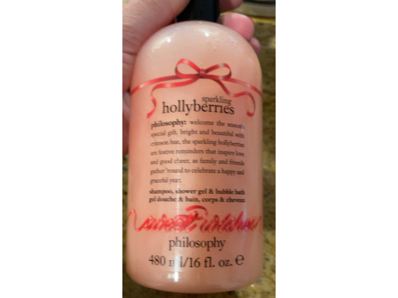Philosophy Sparkling Hollyberries 3 In 1 Shampoo, Shower Gel & Bubble Bath, 16 fl oz/480 mL