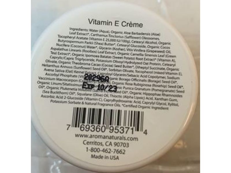 Aroma Naturals Vitamin E, Plus A & C Creme, 0.5 oz