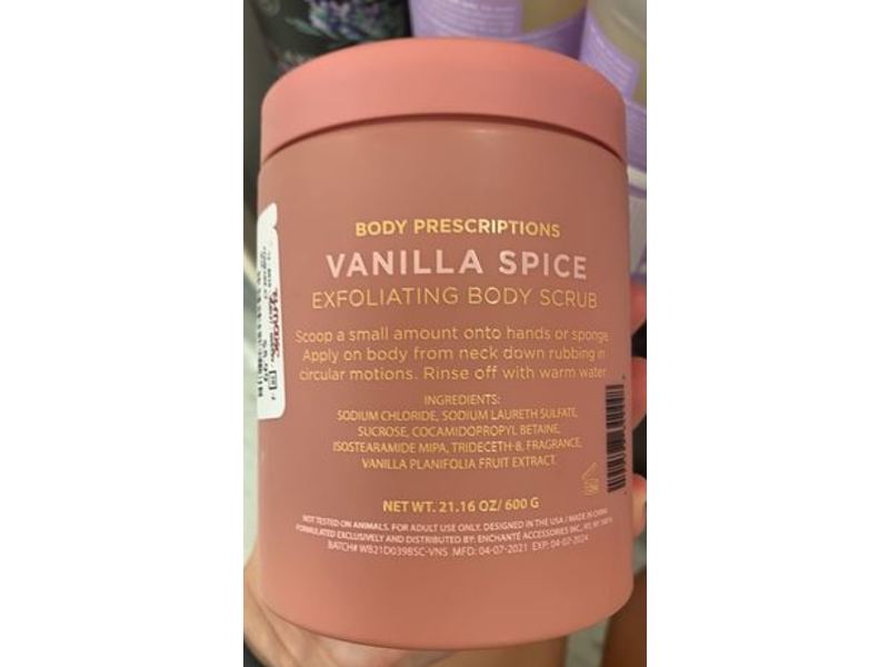Body Prescriptions Thankful Exfoliating Body Scrub, Vanilla Spice, 21.16 oz/600 g