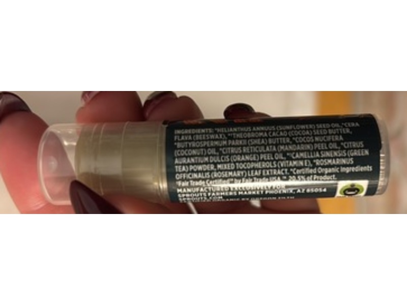 Real Root By Sprouts Organic Lip Balm, Green Tea Mandarin, 0.25 oz/7.0 g