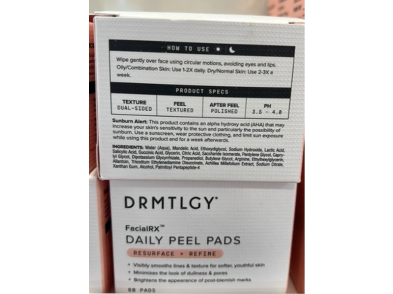 DRMTLGY FacialRX Daily Peel Pads, 60 Count