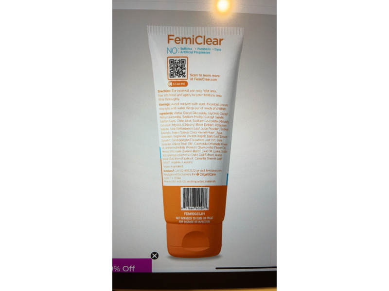 FemiClear Ultra Gentle Feminine Wash, Lysine & Lemon Balm, 6 fl oz/177 mL