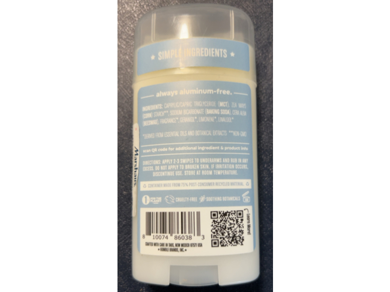 Humble Deodorant, Rosemary & Mint, 2.5 oz/70 g