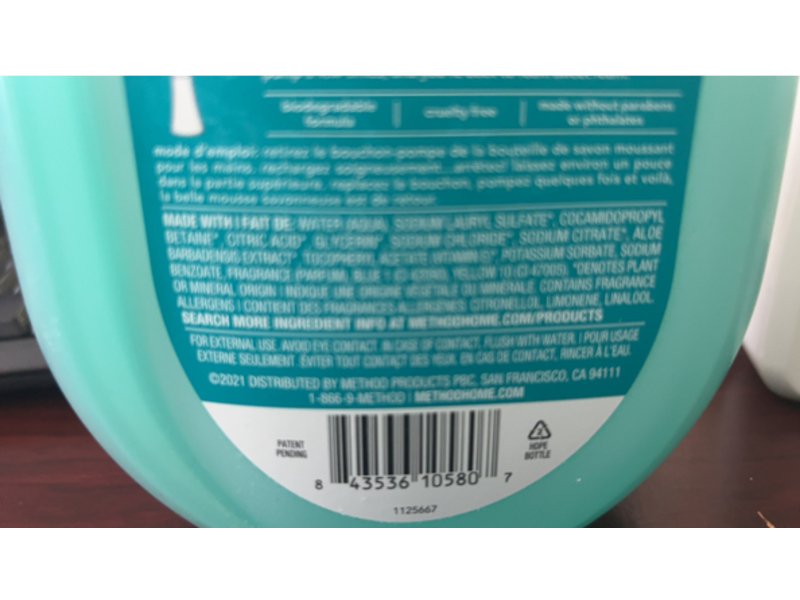 Method Foaming Hand Soap, Waterfall, 28 fl oz/828 mL