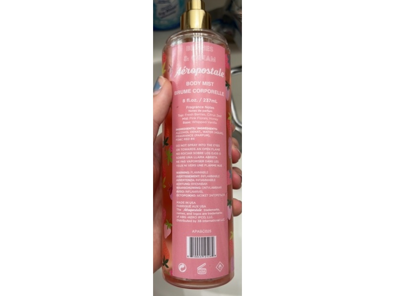 Aeropostale Body Mist, Berries & Cream, 8 fl oz/237 mL