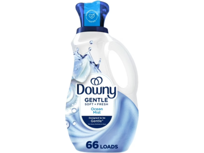 Downy Gentle Soft + Fresh Liquid Fabric Softener, Ocean Mist, 66 Loads, 44 fl oz