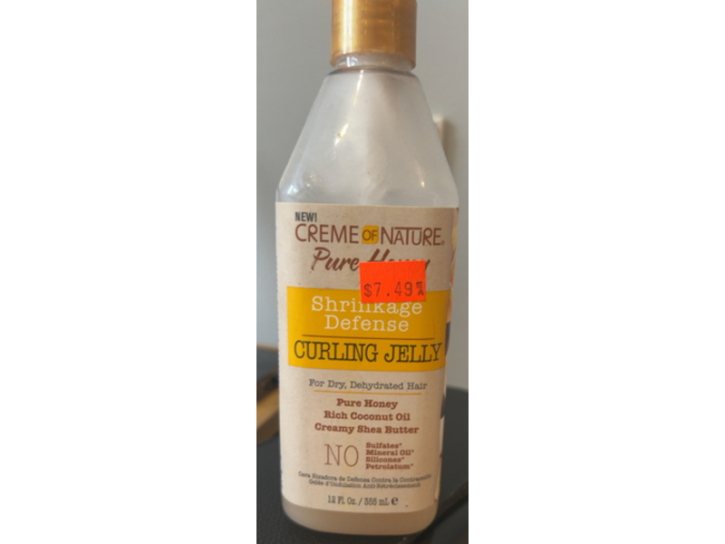 Creme of Nature Pure Honey Shrinkage Defense Curling Jelly, Pure Honey, 12 fl oz/355 mL