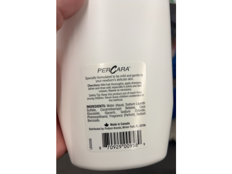 PerCara Gentle Cleansing Baby Shampoo, 15 fl oz/444 mL