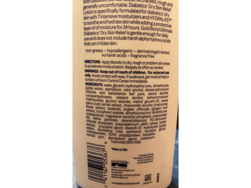 Gold Bond Ultimate Hydrating Lotion, Diabetics Dry Skin Relief, 18 fl oz/510 g