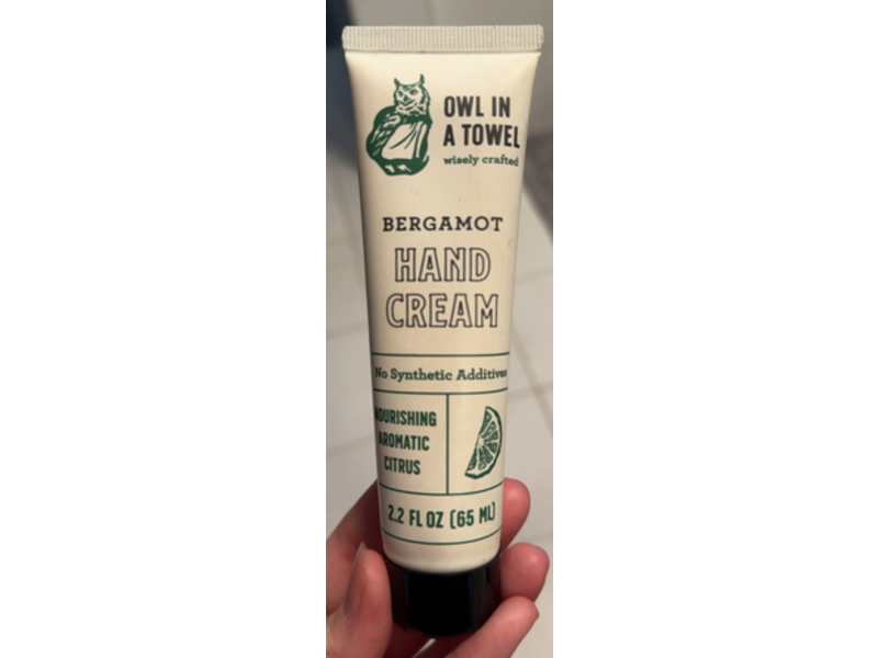 Owl In A Towel Nourishing Bergamot Hand Cream, Aromatic Citrus, 2.2 fl oz/65 mL