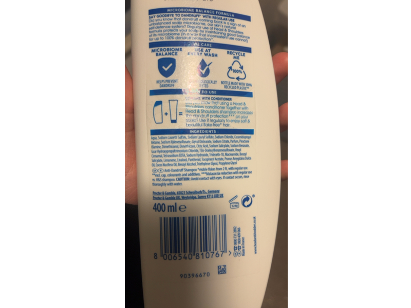 Head & Shoulders Deep Hydration Shampoo, Coconut Oil, 400 mL