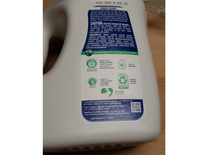 Arm & Hammer Sensitive Skin Liquid Laundry Detergent, Free & Clear, 107 Loads, 144.5 fl oz/14.27 L