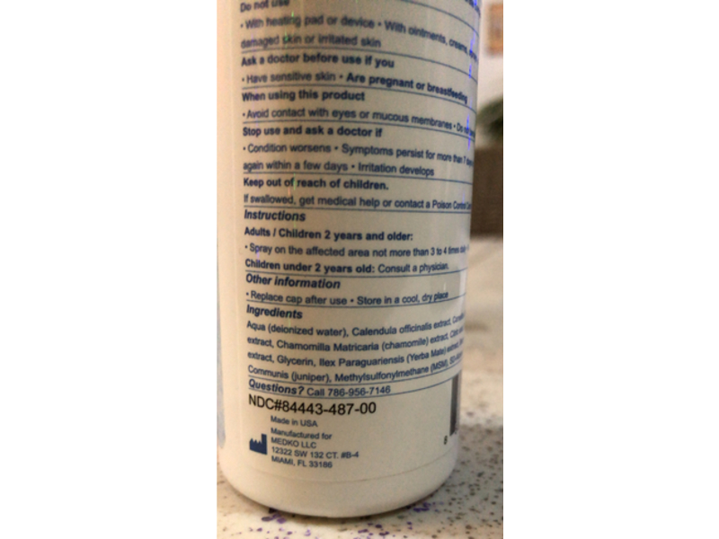 MedFreeze Naturally Cool Cold Therapy Pain Relief Spray, 4 fl oz/118 mL