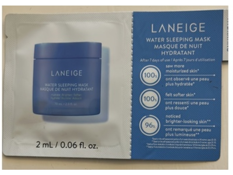 Laneige Water Sleeping Mask, 0.06 fl oz/2 mL