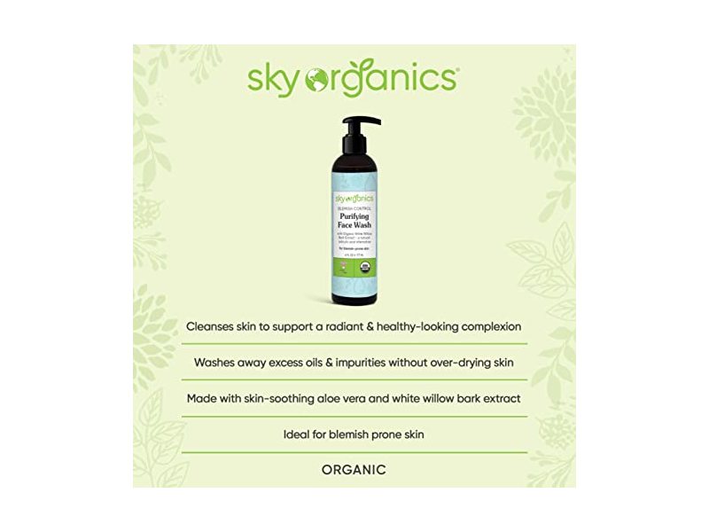 Sky Organics Blemish Control Purifying Face Wash, 6 fl oz/177 mL
