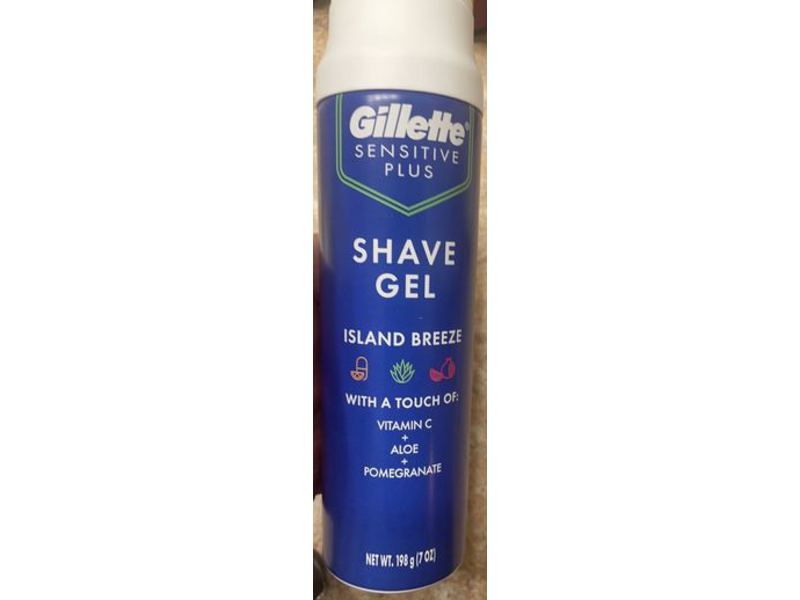 Gillette Shave Gel, Island Breeze, 7 oz/198 g