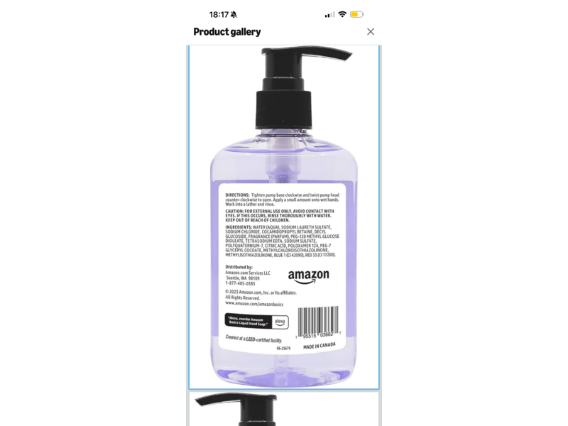 Amazon Basics Liquid Hand Soap, Fresh Scent, 7.5 fl oz/222 mL, Pack Of 6