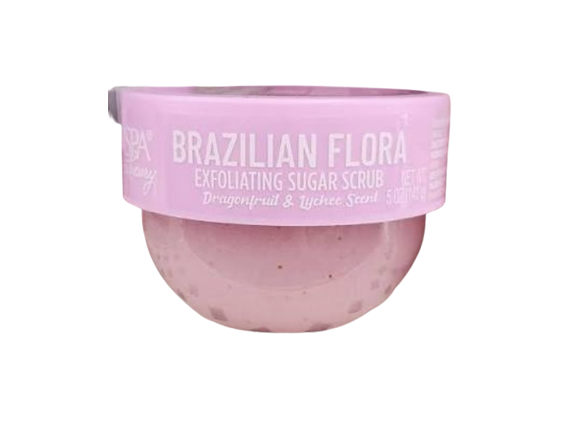 Spa Luxury Brazilian Flora Exfoliating Sugar Scrub, Dragonfruit & Lychee, 5 oz/141 g
