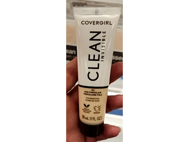 CoverGirl Clean Invisible Foundation, 100 Fair Porcelain, 1 fl oz/30 mL