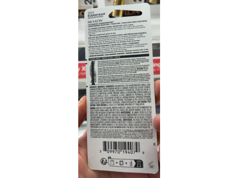 Revlon Colorstay Xtensionnaire Lengthening Mascara, 201 Blackest Black, 0.27 fl oz/8 mL