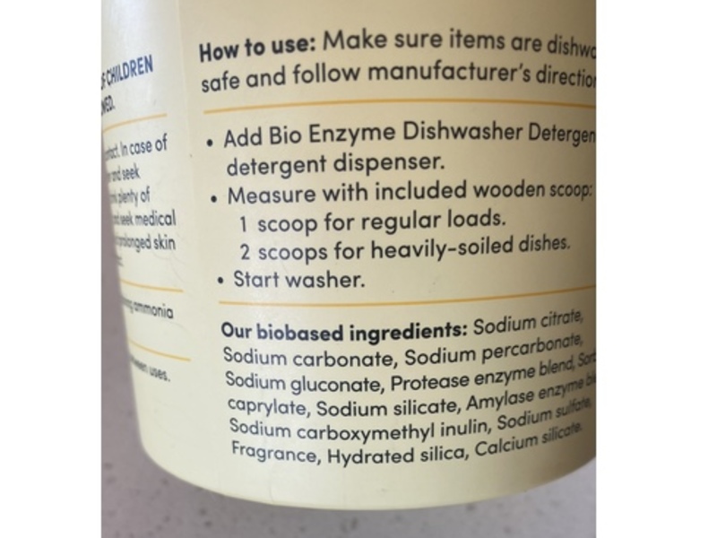 Dirty Labs 2-in-1 Bio Enzyme Dishwasher Detergent + Booster, Yuzu, Geranium, Lemon Balm, 48 Loads, 1.05 lbs/480 g