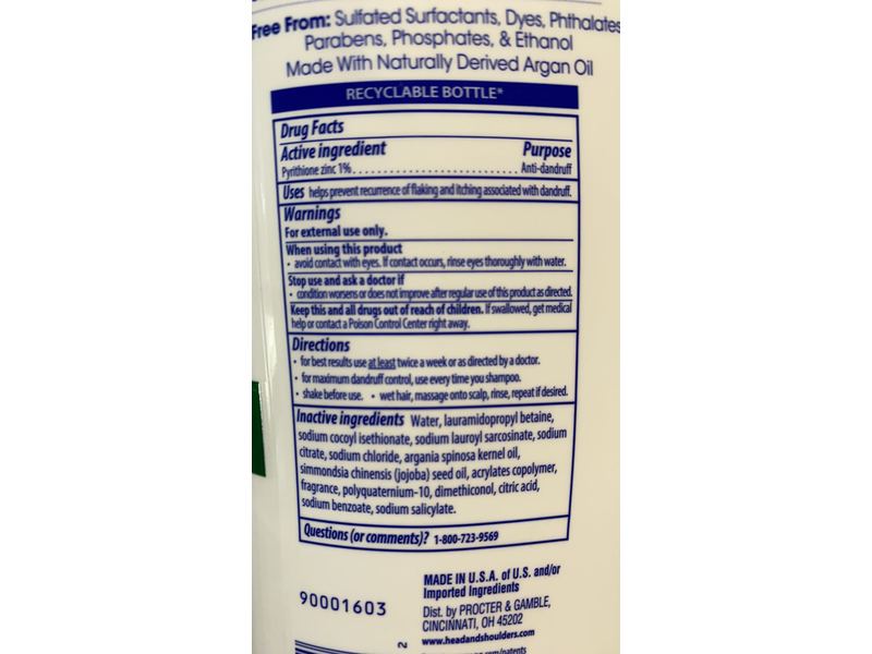 Head & Shoulders Spreme Nourish & Smooth Scalp & Hair Shampoo, Argan Oil & Jojoba Oil, 11.8 fl oz/350 mL