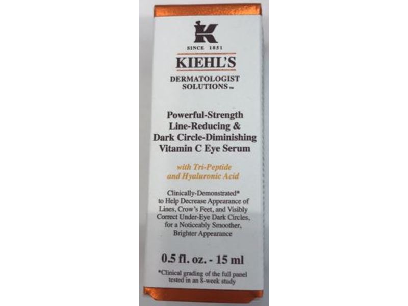 Kiehl's Since 1851 Powerful-Strength Line-Reducing & Dark Circle-Diminishing Vitamin C Eye Serum, 0.5 fl oz/15 ml