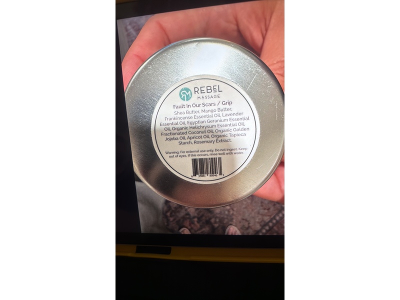 Rebel Massage Get A Grip Deep Tissue Body Butter, The Fault In Our Scars, 2 oz/56 g