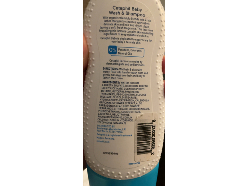 Cetaphil Body Wash Shampoo, Organic Calendula, 7.8 fl oz/230 mL