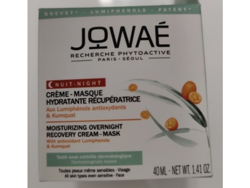 Jowae Moisturizing Overnight Recovery Cream-Mask, 1.41 oz/40 mL