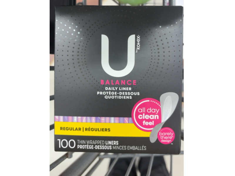 U by Kotex Barely Panty Liners, Count 100