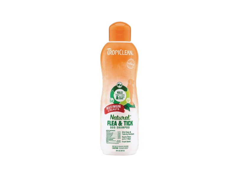 Tropiclean Natural Flea & Tick Dog Shampoo, Fresh Scent, 20 fl oz/592 mL