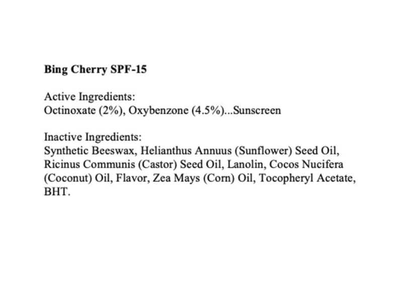 Oral Labs Lip Naturals Lip Balm, SPF 15, Bing Cherry, 0.10 oz/3 g, Pack Of 12