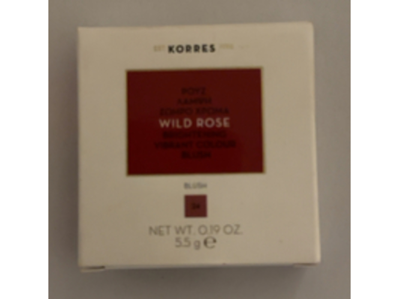 Korres Wild Rose Brightening Blush, 24 Dusty Rose, 0.19 oz/5.5 g